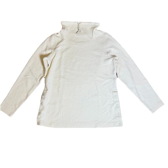L.L. Bean Women’s Quilted Snap-Side Tunic Top Ivory White Size M - Picture 4 of 13